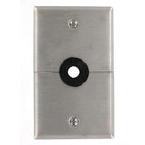 Leviton S751N 1Gang .625Inch Hole Device Telephone/Cable Wallplate, Box Mount, Horizontal Split Plate, Stainless Steel, Image