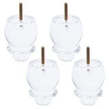 Geesatis Premium 4-inch Clear Acrylic Furniture Legs (Set of 4) - Gourd Shape Design for Sofa, Coffee Table, Desk, Cabinet, Bed,