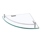 KES Glass Corner Shelf Bathroom Shelf Tempered Glass with Rail SUS 304 Stainless Steel Floating Wall Mount Bracket Polished Fini