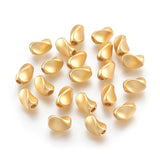 LiQunSweet 20 pcs Golden Color Twist Oval Shaped Brass Beads Real 18K Gold Plated Tube Loose Spacer Beads for DIY Jewelry Neckla