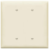 ENERLITES Double Outlet Cover, Gloss Finish, Two Blank Wall Plate, Oversized 2Gang 5.5 x 5.5, Unbreakable Polycarbonate Therm