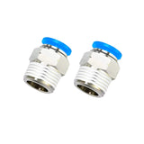 VETLEY PNEUMATIC Push to Connect Fitting 12MM Tube OD x 1/2 Inch NPT Thread Male Straight Connector Air Fittings Blue PC12-N4(Pa
