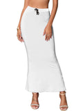 Sugathari Traditional White Micro Fiber Solid Saree Shapewear for Women (SW FISHCUT White M)