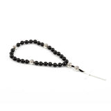 KIKILA Handmade 8mm Anglican Prayer Beads Rosary Natural Stone Beads with Cross Custom Rosary (Black Agate)