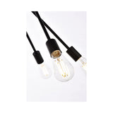 Living District Lucca 6-Light Mid-Century Metal Pendant In Black