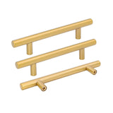 Goldenwarm Brass Cabinet Pulls Kitchen Hardware 15 Pack - 4in Hole Centers Gold Drawer Handles Brass Cabinet Door Handles Bathro