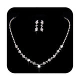 Unicra Bride Crystal Necklace Earrings Set Bridal Wedding Jewelry Sets Rhinestone Choker Necklace Prom Costume Jewelry Set for W