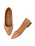 Shoetopia Textured Beige Ballerinas For Women & Girls /Eu39,Beige,6,B0DRJF6847