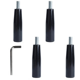 4 Pcs Revolving Handwheel Handle, M12 Male Threaded Stem, Zinc Alloy Steel with Powder Coated Finish, for Milling Machine & Lath