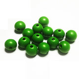 WLIANG 100 Pcs 20mm Green Wooden Beads, Unfinished Round Bulk Spacer Wood Beads for DIY Crafts, Garlands Farmhouse Decor, Jewelr