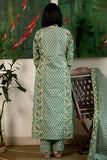 Gosriki Women'S Rayon Blend Printed Straight Kurta With Pant & Dupatta (Sanghvi Green-Vks01-Gs_3Xl_Green_Xxx-Large),Green,3,B0DP2958PP