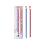 Kaco POPUP Gel Ink Pens 2 Pieces Sakura Series Black Ink Pens 0.5mm Fine Point