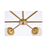 Living District Briggs 6-Light Mid-Century Metal Pendant In Brass And White