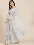 Womanista Womens Georgette Saree With Mirror Work (Ti2830_Grey)