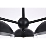 Living District Indoor Modern Home Decorative Bright Ceiling Eclipse 3 Lights Black Pendant With Clear Glass