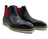 Carrucci Calfskin Boot - Black/Red