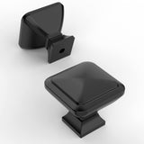 Amerdeco 10 Pack Matte Black Square Kitchen Cabinet Knobs Cabinet Hardware Single Hole Cabinet Pulls Drawer Knobs and Pulls for