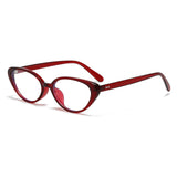 LJCZKA Oval Blue Light Blocking Glasses for Women Men Retro Small Oval Frame Fashion Cat Eye Y2K Computer Eyeglasses (Red)
