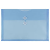 JAM PAPER Plastic Envelopes with Button & String Tie Closure - Legal Booklet - 9 3/4 x 14 1/2 - Blue - 12/Pack