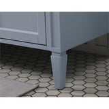 Elegant Decor Park Avenue 60 Metal Mdf Marble Single Bathroom Vanity In Gray