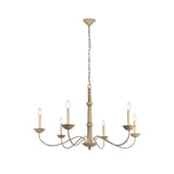 Elegant Lighting Living District Merritt 6-Light Transitional Metal Chandelier In Weathered Dove