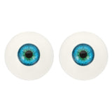 PATIKIL 32mm Doll Eyes,1 Pair Realistic Acrylic Eyes Plastic Half Eyeballs for Dolls Masks Halloween Props Art Craft, Blue Green
