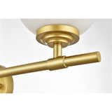Living District Ansley 3-Light Iron & Glass Bath Sconce In Brass/Frosted White