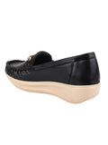 Shoetopia Upper Bow Detailed Black Slip-On Loafers For Women & Girls,Black,3,B0BYPCZW31