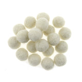Zasy Needle Felt Balls Pure Wool Beads Dry Felted Balls 15mm Handmade DIY Crafts 20pcs (White)