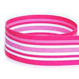 USA | American Made 3/8Neon Pink Waves Striped Grosgrain Ribbon (Hot Pink & White Ribbon) - 100 Yards (Multiple Widths & Yar