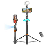 Auto Face Tracking Phone Holder, 360 Rotation Phone Tripod with Wireless Remote and Phone Holder, Selfie Stick Tripod for iPhone