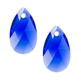 20pcs Czech Faceted Crystal Glass Pear Chandelier Pendant Drop Beads Suncatcher 22mm Large September Sapphire Blue Birthstone