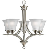 Trinity Collection 5-Light Etched Glass Traditional Chandelier Light Brushed Nickel