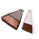 LIOOBO Mini Broom Brush and Dustpan Set Desktop Sweep Broom for Computer Keyboard Car Table Pet Cage Waste 2 Set (Coffee Beige