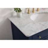 Elegant Decor Otto 36 Contemporary Solid Wood Single Bathroom Vanity In Blue