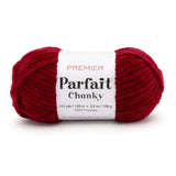 Premier Parfait Chunky Yarn - Super Bulky, Ideal for Knitting & Crocheting, Chenille, Ruby, 3.5 oz, 131 Yards