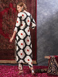 Gosriki Women'S Rayon Blend Straight Printed Kurta With Pant (Chunilal White-Vks02-Gs_Xl_Black_X-Large),White,,B0D9YVGJ7H