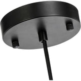 Living District Emett 1-Light Metal Pendant In Black And Clear Glass