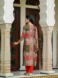 Gosriki Women'S Rayon Blend Straight Printed Kurta With Pant (Nimmi Red-Gs_Xxl_Red_Xx-Large),Red,2,B0DCK84G26