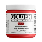 Heavy Body Acrylics by GOLDEN, Naphthol Red Medium, 8 fl. oz. Jar, Professional Acrylic Paint, SemiOpaque