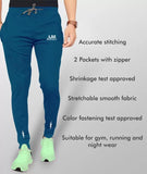 LookMark Men's Slim Fit Solid Lycra Blend Full Elastic Sport Wear Running Gym Stretchable Jogger Track Pant in Rama Color(Track 04 RAMA-XXL),Rama