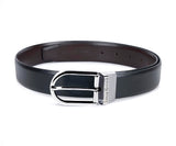Louis Stitch MenS Reversible Italian Leather Belt With For Men 1.25 Inch (35Mm) Waist Strap Black Brown Belt With Chrome Buckle