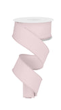 Solid Diagonal Weave Wired Edge Ribbon, 10 Yards (Pale Pink, 1.5 Inch)