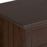 Simplihome Acadian 24 Inches Wide Night Stand, Bedside Table, Brunette Brown Solid Wood, Rectangle, With Storage, 1 Drawer And 1