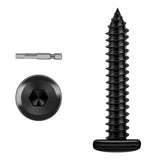 Etauwe 100-Piece M4 x 20mm Black Self-Tapping Screws - 304 Stainless Steel Flat Head Hex Socket Cap Screws with Drive Bit, for W