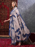 Anni Designer Women'S Rayon Blend Straight Printed Kurta With Pant & Dupatta (Meerut Blue-Vks01_S_Blue_Small),Blue,S,Rayon Blend,Regular,