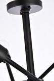 Elegant Lighting Axel Collection 6 Light Flushmount In Black And Brass Finish - 17.1D X 16.6H