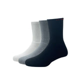 Peter England Mens Cotton Full Length Socks (Pack Of 3) White, Light Grey Melange, Black