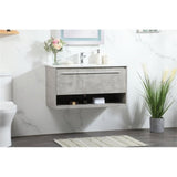 Elegant Decor Roman 36 Aluminum Alloy Mdf Single Bathroom Vanity In Gray