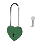 Gradleen Single Heart Lock with Key 3.5 Inches,50mm Love Padlock Matte Finish Green Metal Love Lock for Lovelock Bridge,Card Box